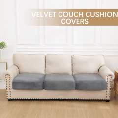 Velvet Stretch Couch Cushion Covers-Grey