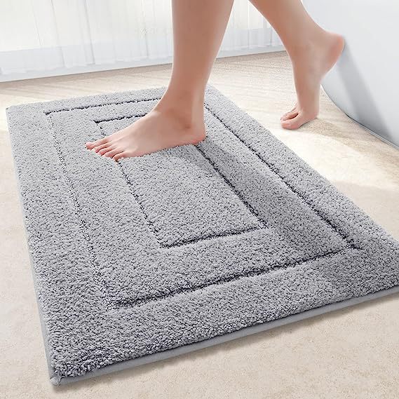 Rugs&Mats-Soft and Absorbent Microfiber Bath Rugs-Grey