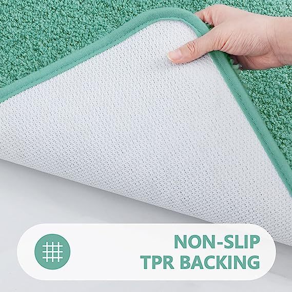 Rugs&Mats-Microfiber Bathroom Contour Rug-Teal