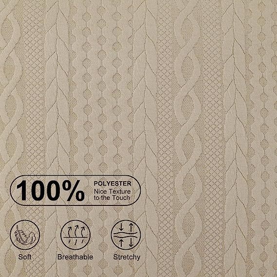 Raised Twisted Rope Pattern Pillow Covers-Light Tan