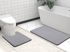 Rugs&Mats-Memory Foam 3 Pieces Bathroom Rug-Dark Grey