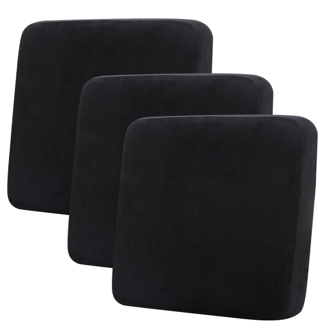 Velvet Stretch Couch Cushion Covers-Black