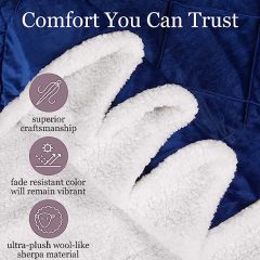 Blanket-Microfiber Lightweight Plush Reversible Throw Blanket-Navy