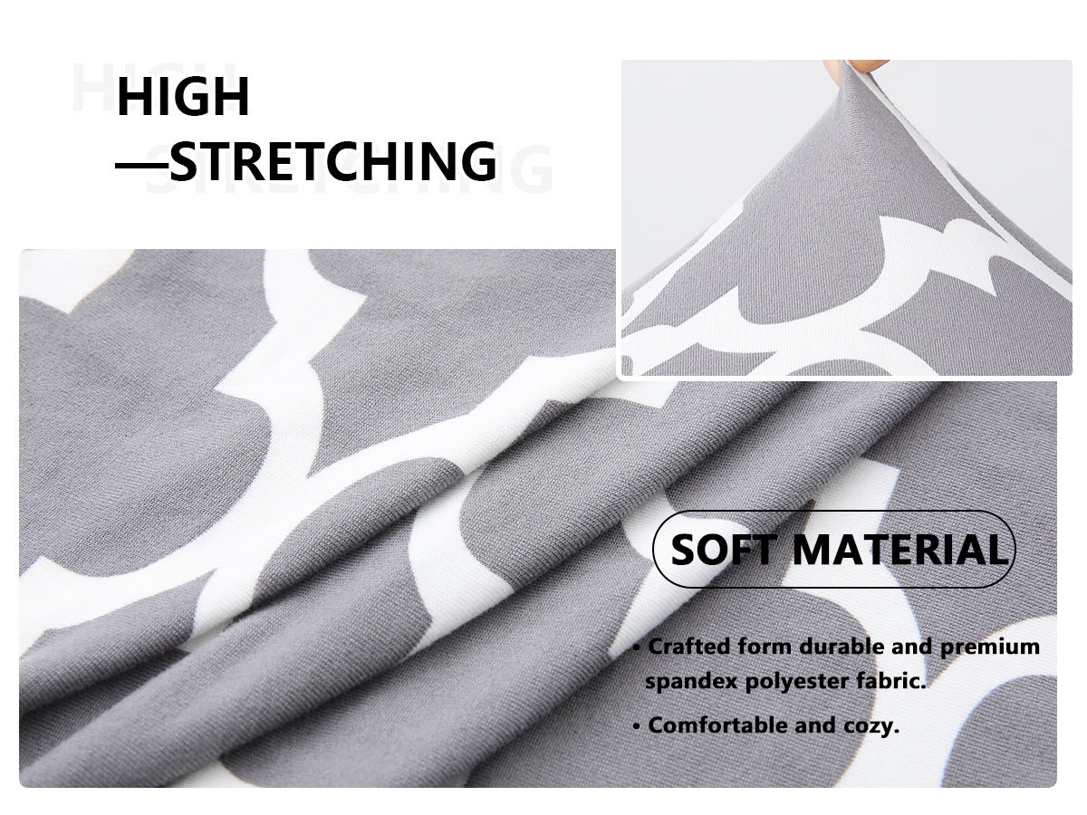 Printed Sofa Couch Cushion Covers- Light Grey Moroccan