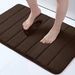 Rugs&Mats-Memory Foam 3 Pieces Bathroom Rug-Coffee