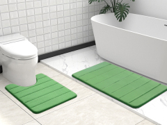 Rugs&Mats-Memory Foam 3 Pieces Bathroom Rug-Green