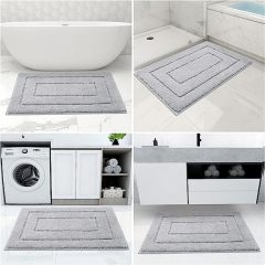 Rugs&Mats-Soft and Absorbent Microfiber Bath Rugs-Grey