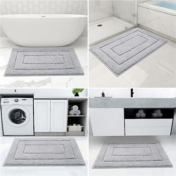 Rugs&Mats-Soft and Absorbent Microfiber Bath Rugs-Grey