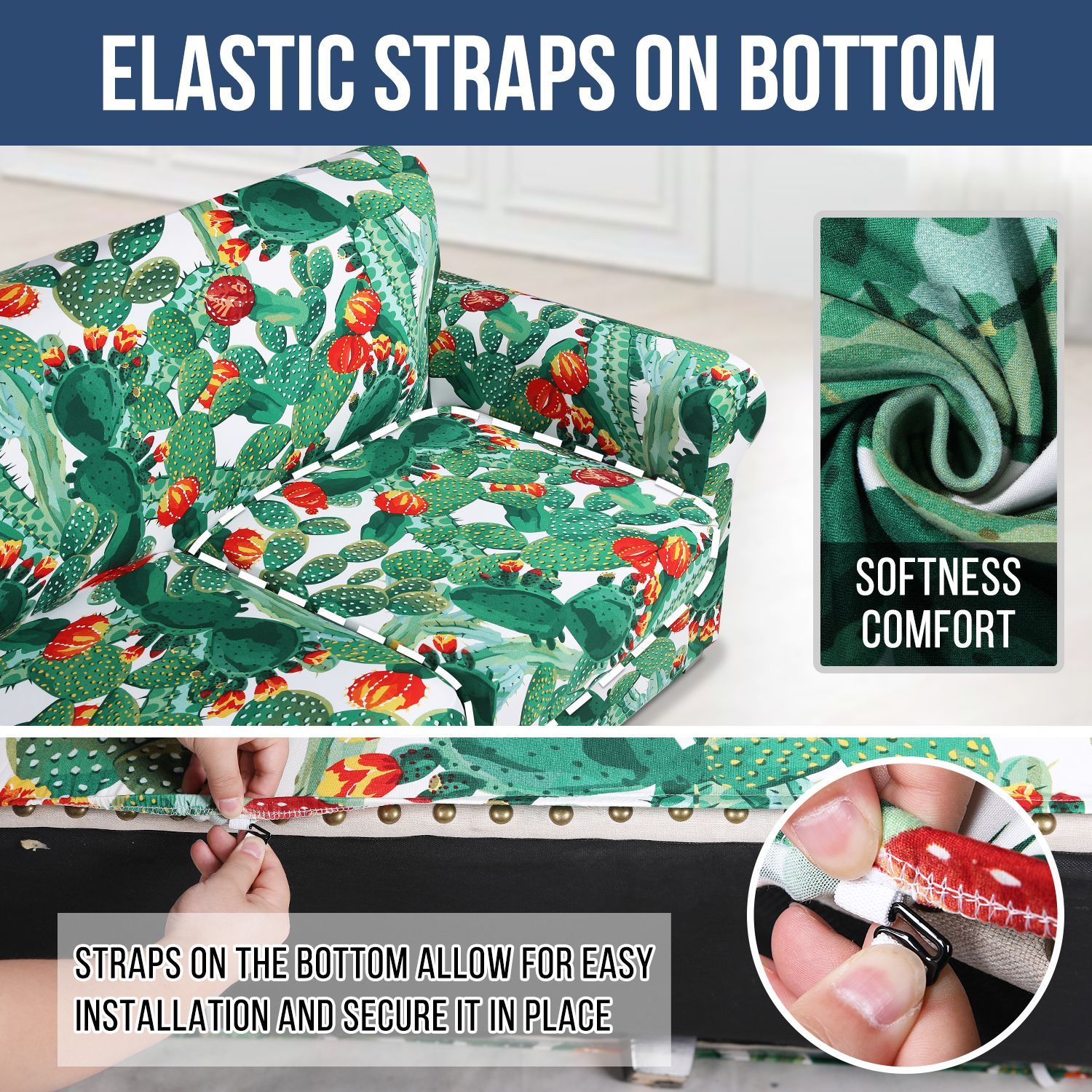 Slipcover-Floral Pattern Printed Sofa Slipcovers-Red green