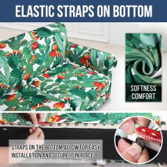 Slipcover-Floral Pattern Printed Sofa Slipcovers-Red green