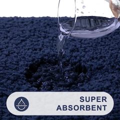 Rugs&Mats-Microfiber Bathroom Contour Rug-Navy Blue