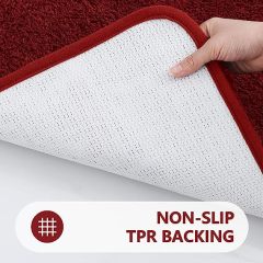 Rugs&Mats-Microfiber Bathroom Contour Rug-Burgundy
