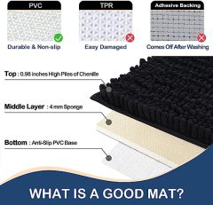 Rugs&Mats-Luxury Chenille Bathroom Rug-Black