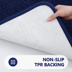 Rugs&Mats-Microfiber Bathroom Contour Rug-Navy Blue