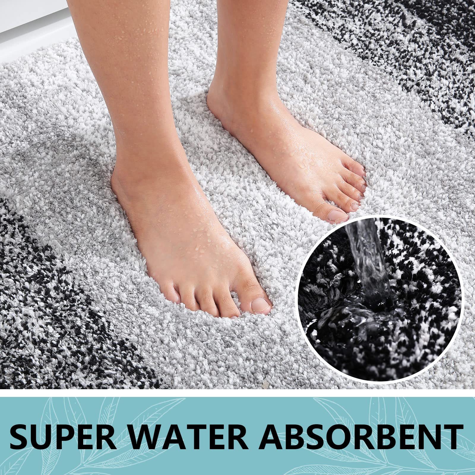 Rugs&Mats-Microfiber Bathroom Rugs-Black
