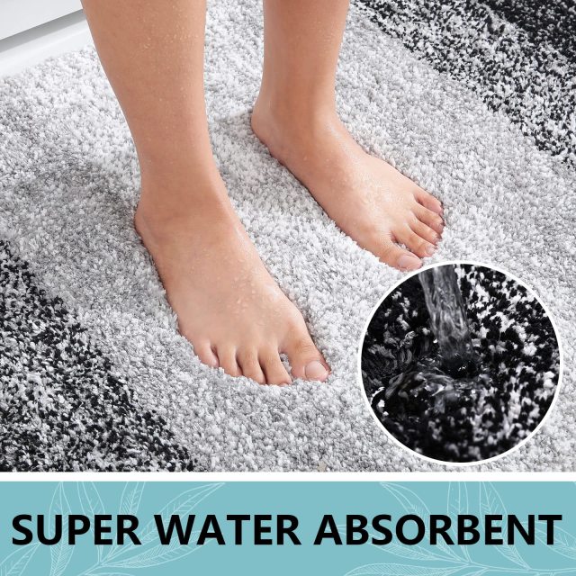 Rugs&Mats-Microfiber Bathroom Rugs-Black