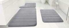 Rugs&Mats-Memory Foam 3 Pieces Bathroom Rug-Dark Grey