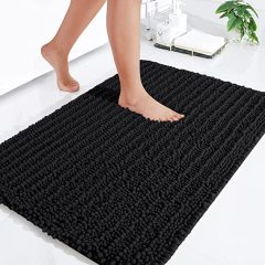 Rugs&Mats-Luxury Chenille Bathroom Rug-Black