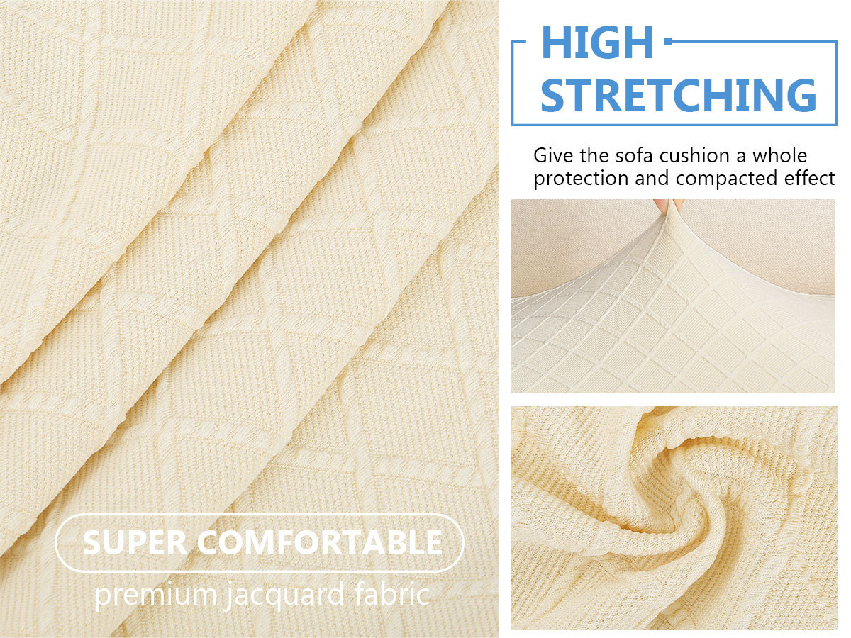 Diamond Lattice Couch Cushion Covers-Beige