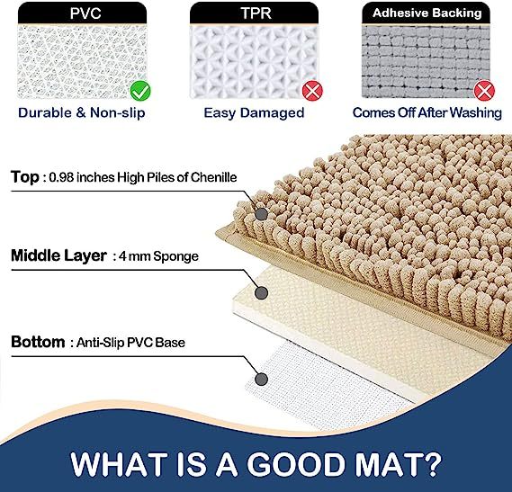Rugs&Mats-Luxury Chenille Bathroom Rug-Beige