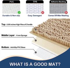 Rugs&Mats-Luxury Chenille Bathroom Rug-Beige