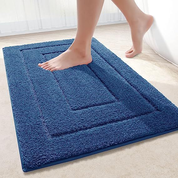 Rugs&Mats-Soft and Absorbent Microfiber Bath Rugs-Navy blue