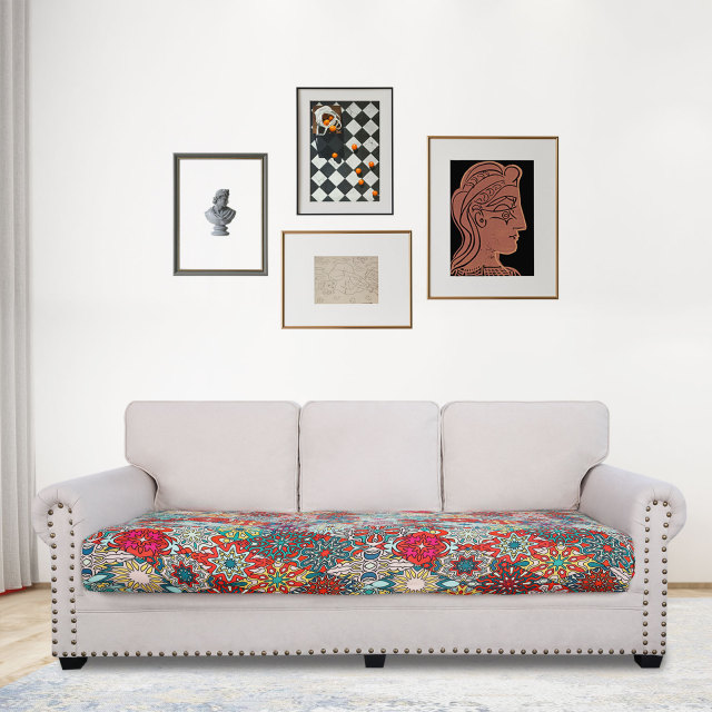 Printed Sofa Couch Cushion Covers- Red