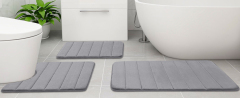 Rugs&Mats-Memory Foam 3 Pieces Bathroom Rug-Dark Grey