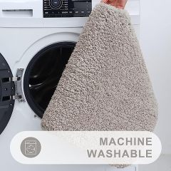 Rugs&Mats-Microfiber Bathroom Contour Rug-Light Grey