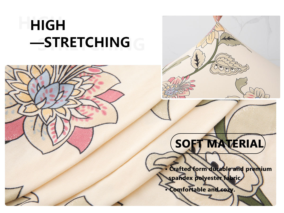 Printed Sofa Couch Cushion Covers- Light Beige Tropical