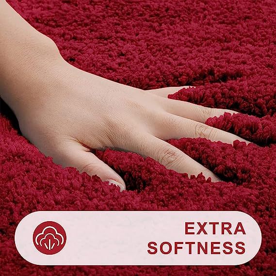 Rugs&Mats-Microfiber Bathroom Contour Rug-Burgundy