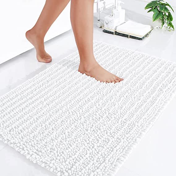 Rugs&Mats-Luxury Chenille Bathroom Rug-White