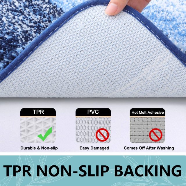 Rugs&Mats-Microfiber Bathroom Rugs-Blue
