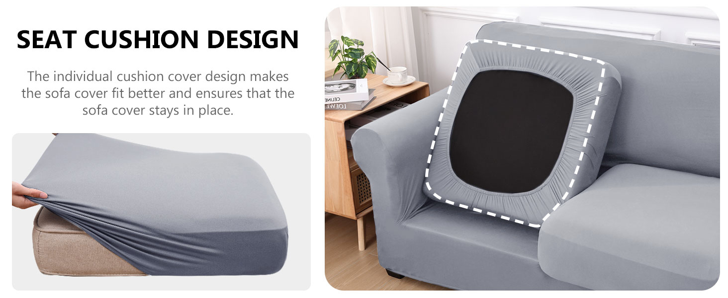 Slipcover-Plain Sofa Slipcovers-Light Gray