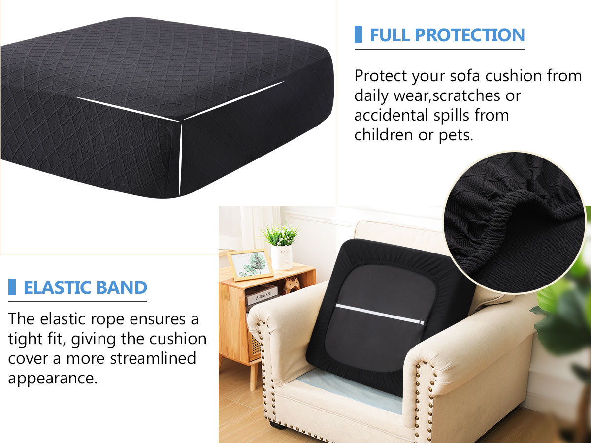 Diamond Lattice Couch Cushion Covers-Black