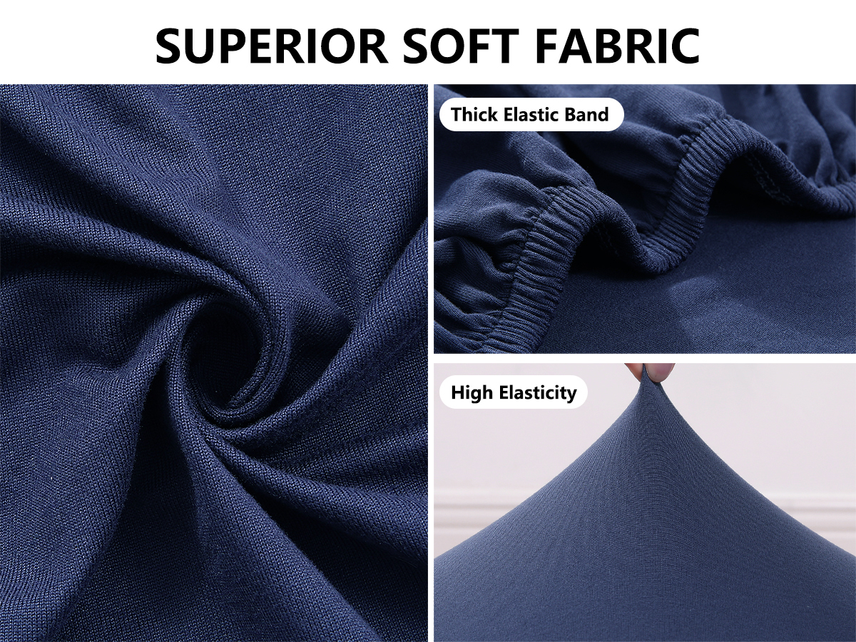 Slipcover-Plain Sofa Slipcovers-Navy blue