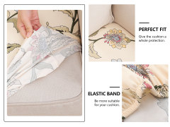 Printed Sofa Couch Cushion Covers- Light Beige Tropical