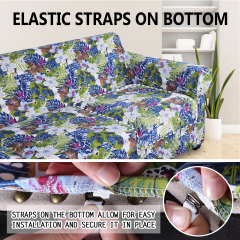 Slipcover-Floral Pattern Printed Sofa Slipcovers-Green