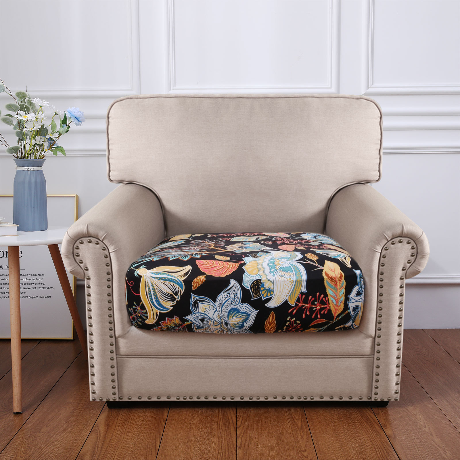 Printed Sofa Couch Cushion Covers-Black yellow
