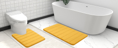 Rugs&Mats-Memory Foam 3 Pieces Bathroom Rug-Yellow