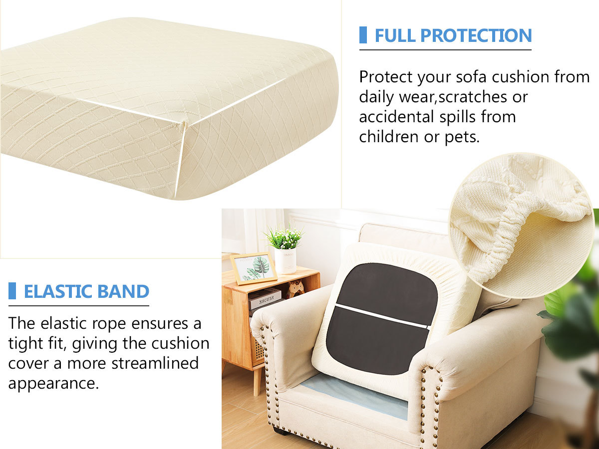 Diamond Lattice Couch Cushion Covers-Beige