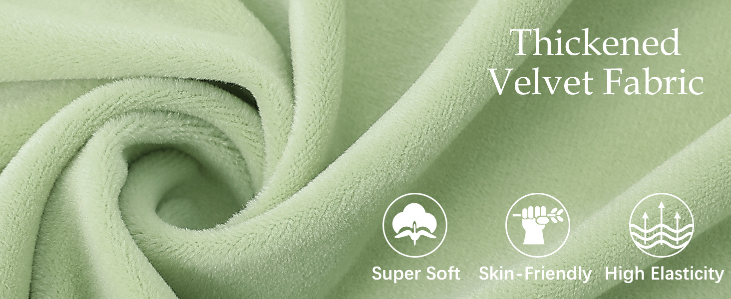 Velvet Stretch Couch Cushion Covers-Pea Green