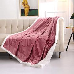 Blanket-Microfiber Lightweight Plush Reversible Throw Blanket-Pink