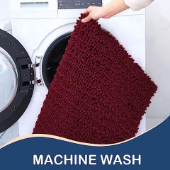 Rugs&Mats-Luxury Chenille Bathroom Rug-Burgundy