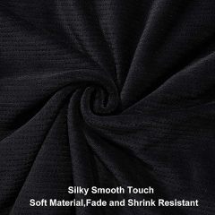 Blanket-Microfiber Lightweight Plush Reversible Throw Blanket-Black waffle
