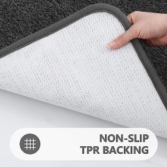 Rugs&Mats-Microfiber Bathroom Contour Rug-Grey
