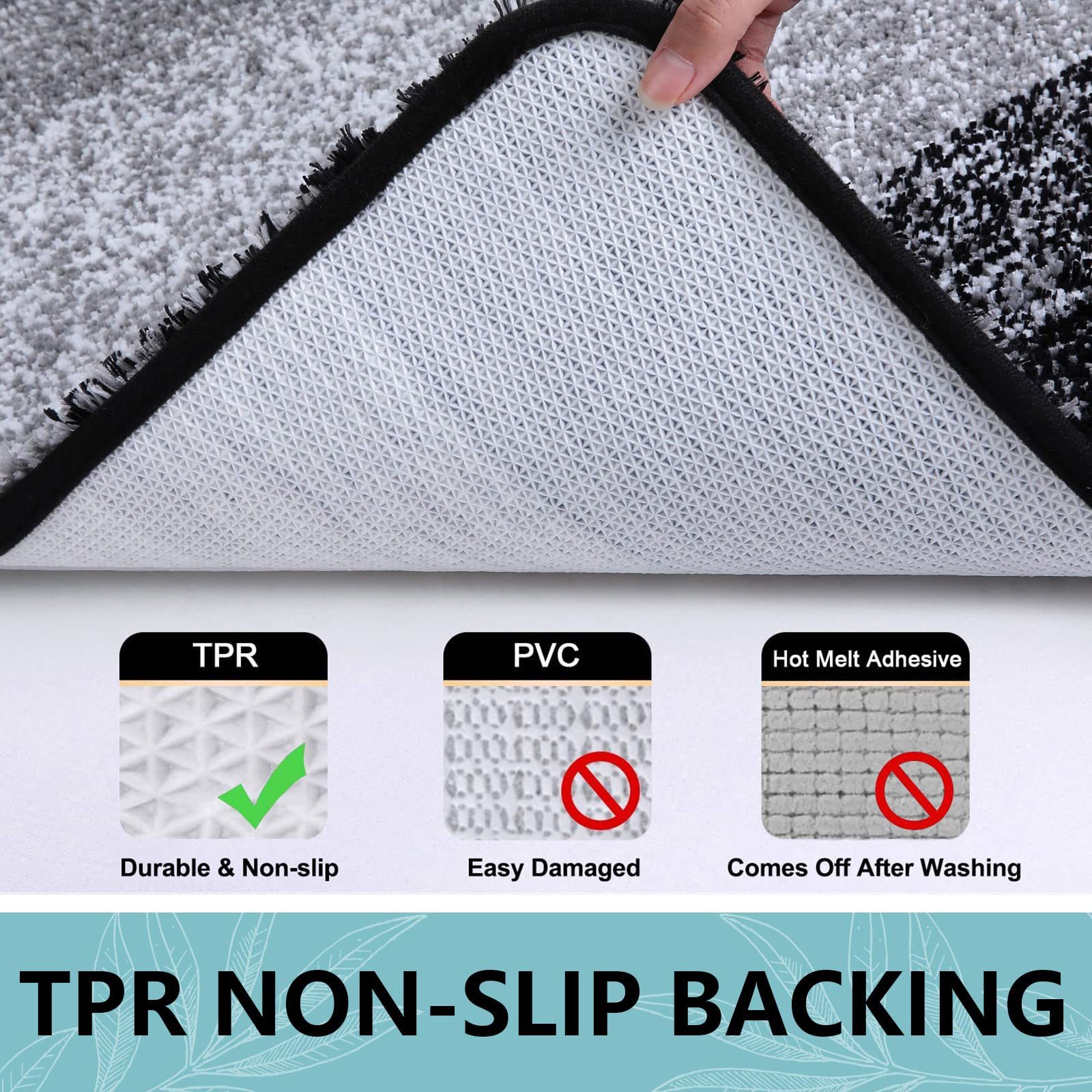 Rugs&Mats-Microfiber Bathroom Rugs-Black