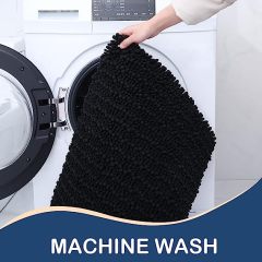 Rugs&Mats-Luxury Chenille Bathroom Rug-Black