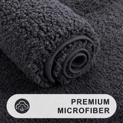 Rugs&Mats-Microfiber Bathroom Contour Rug-Charcoal Grey