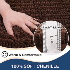 Rugs&Mats-Luxury Chenille Bathroom Rug-Brown